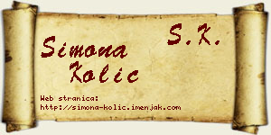 Simona Kolić vizit kartica